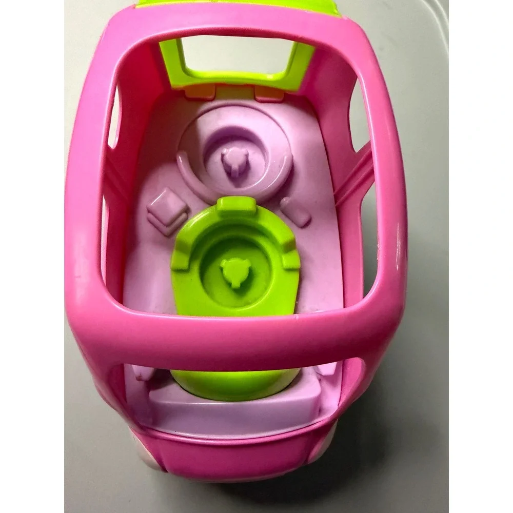 Fisher Price Little People Pink SUV Car Vehicle Purple Green Wheels 2013 Mattel